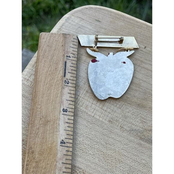 Vintage Lions Club Lapel Pin Apalachin Lions Club We Serve 1956-1981 Apple - Picture 5 of 6